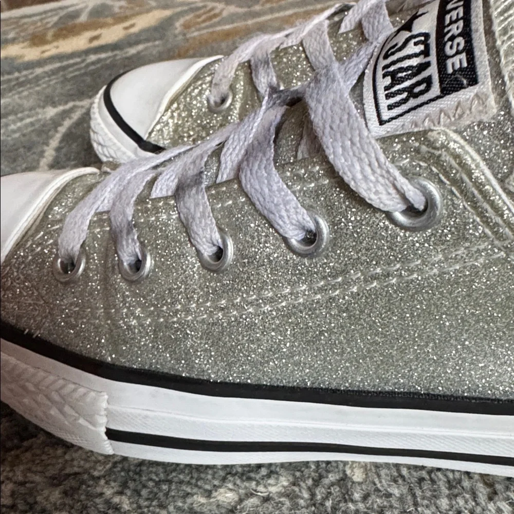 Converse All Star Silver Sparkle Sneakers